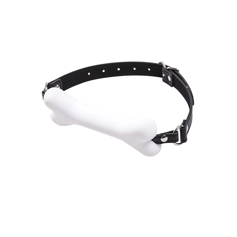 White Good Pup Bone Gag