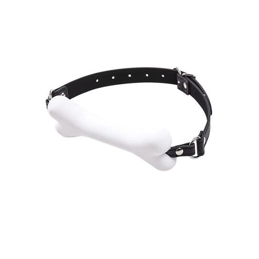 White Good Pup Bone Gag
