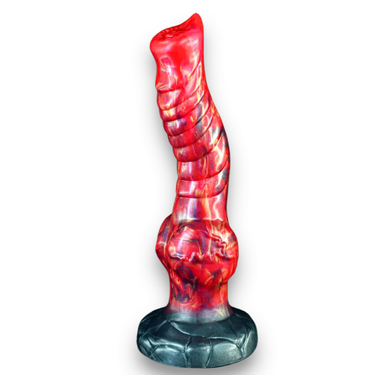 Ribbed Fiery Fido Dildo