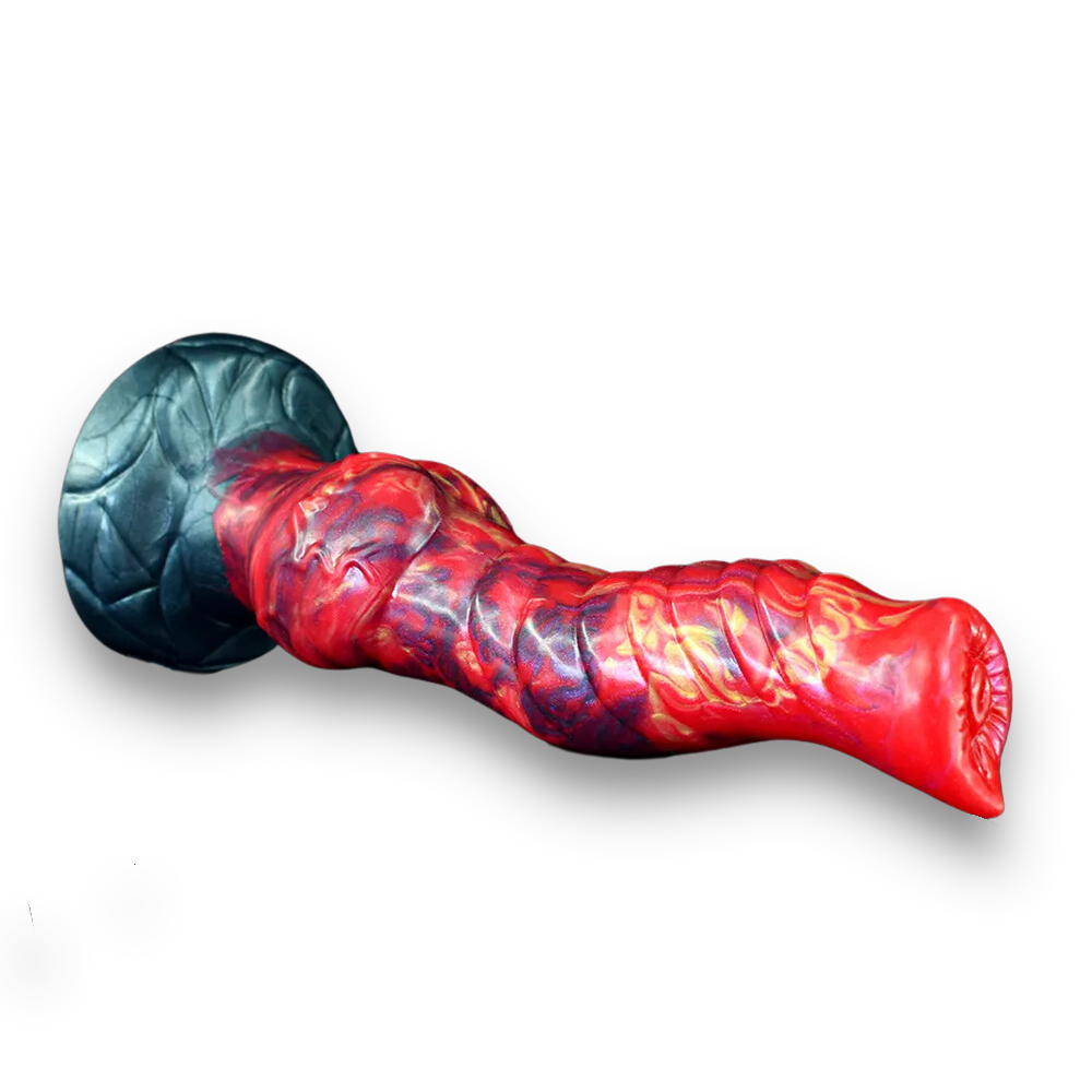 Ribbed Fiery Fido Dildo