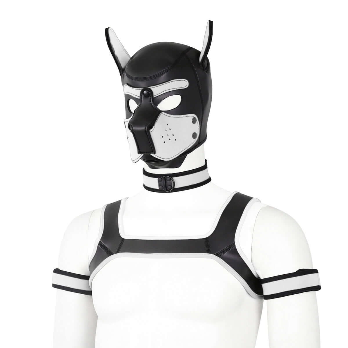 ALPHA PUP HOOD SET - White & Black