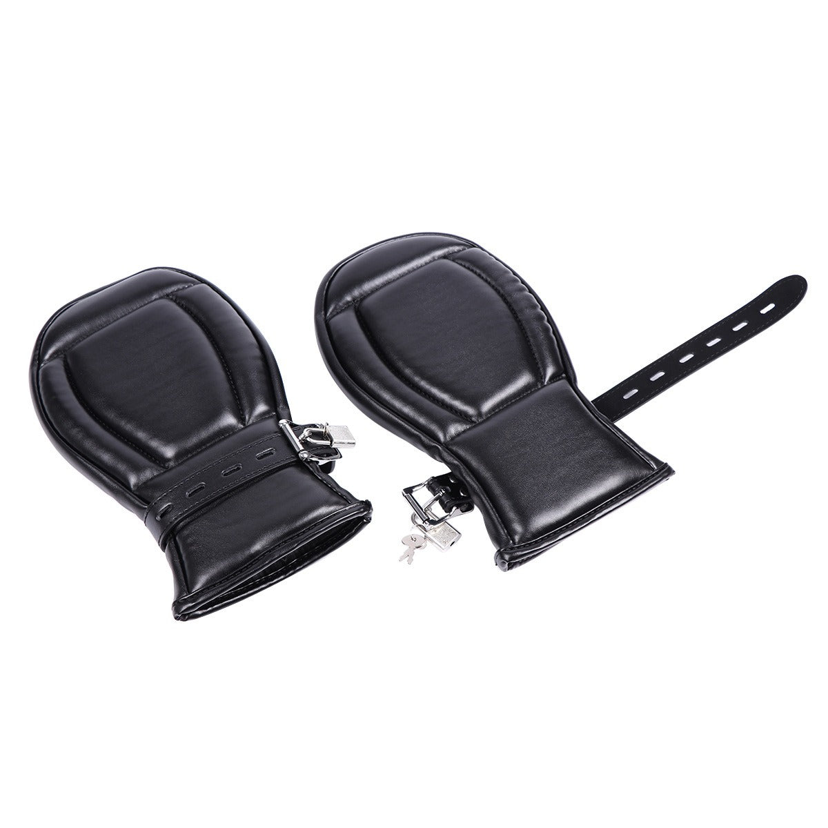 PADDED PUP PAW LOCKABLE MITTS - Black