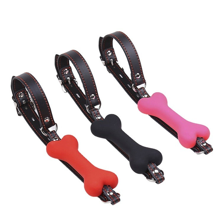 PUP TREAT BONE GAG - Red